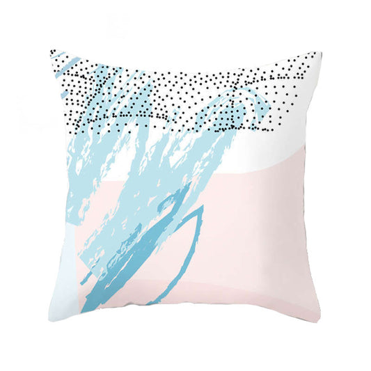 45 X 45Cm Abstract Cushion Cover White Blue Pink