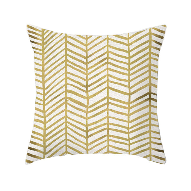 45 X 45Cm Gold Printed Cushion Cover