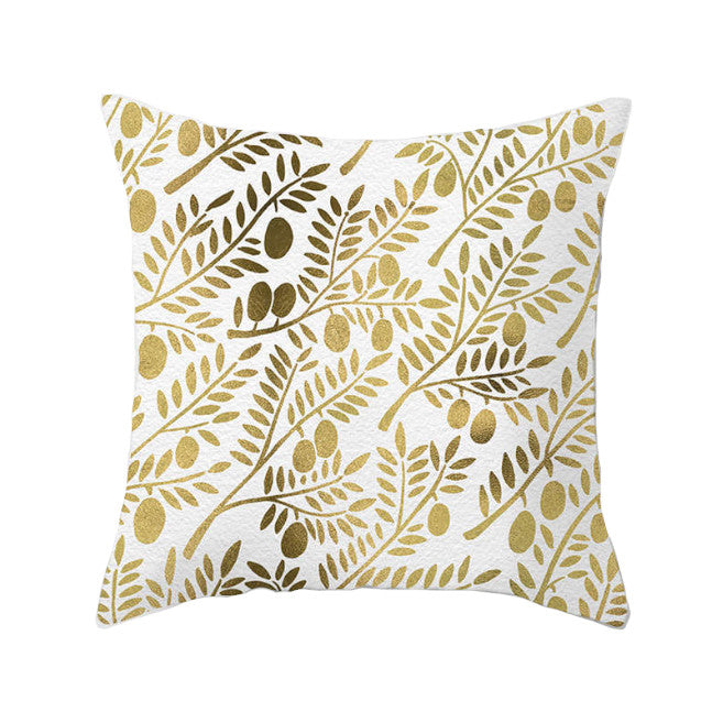 45 X 45Cm Gold Printed Cushion Cover