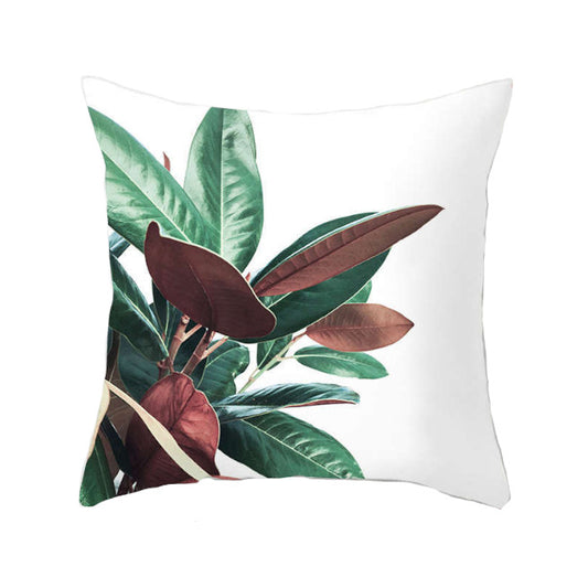 45 X 45Cm Stylish Green Brown Leaves Cushion Cover