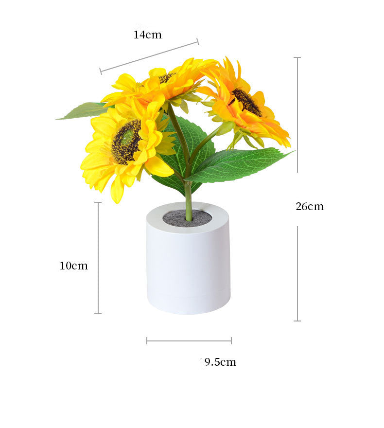 Rechargeable Sunflower Led Night Light Table Lamp Home Decor Gift