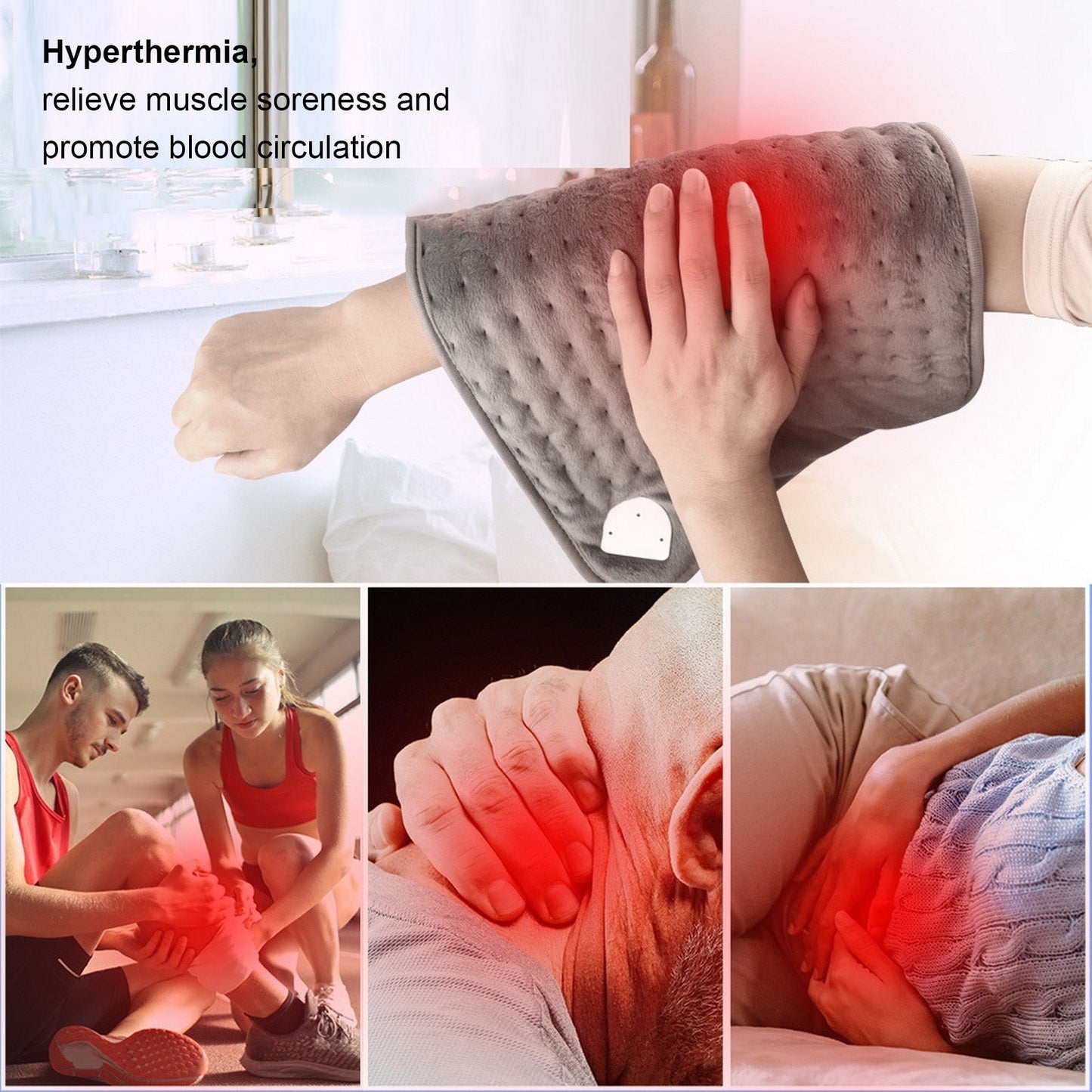 45W Electric Heating Pad Timer For Shoulder Neck Back Spine Leg Pain Relief Winter Warmer 60X30cm