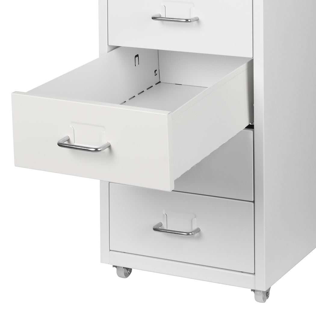 6 Drawer Office Cabinet White Storage Organizer For Workspace Home