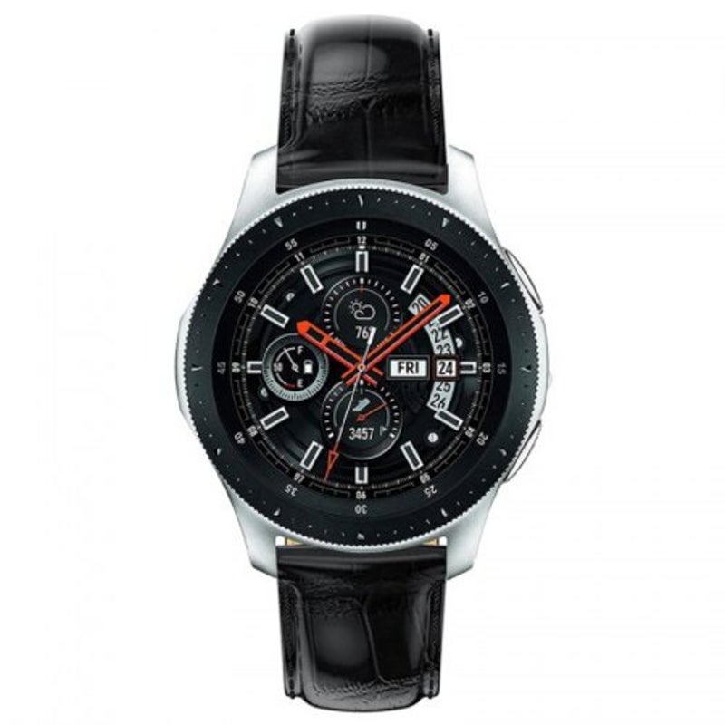 46Mm Leather Strap For Samsung Galaxy Watch Black