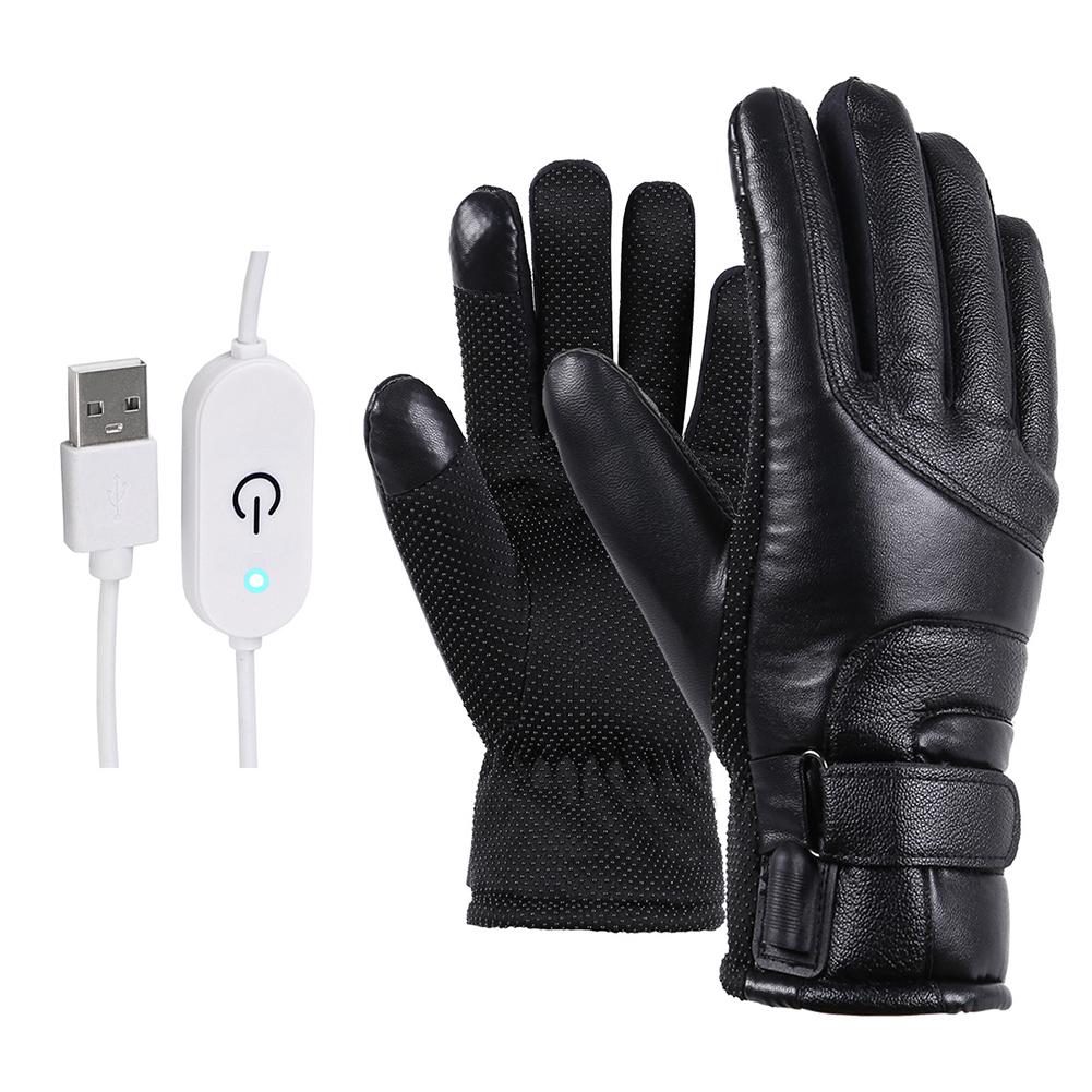 Winter Electric Heated Gloves Windproof Cycling Warm Heating Touch Screen Skiing