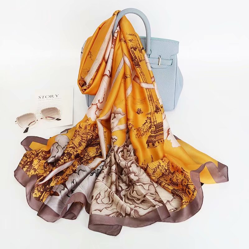 Colourful Shawl Travel Silk Scarf Women's Accessories