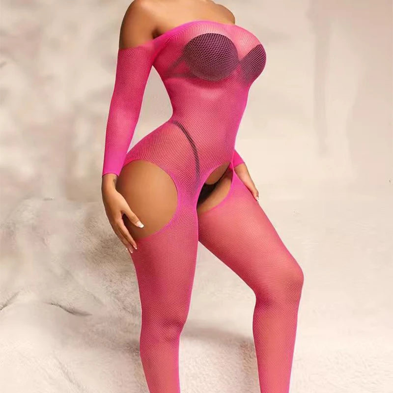 Couple Sex Bondage Stocking Erotic Crotchless Pantyhose 18+ Bdsm Sexual Games Exotic Uniform Lingerie Body Suit Rose Gar