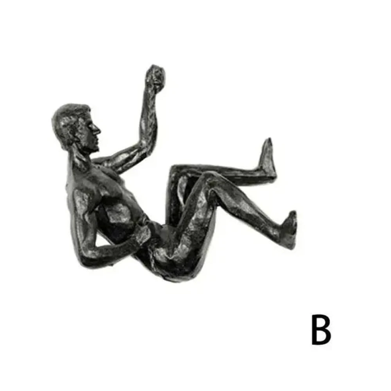 Athlete Rock Climbing Man Resin Background Wall Hanging Decoration Sculpture Statue Figures Present Retro New 2023