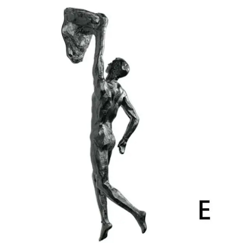 Athlete Rock Climbing Man Resin Background Wall Hanging Decoration Sculpture Statue Figures Present Retro New 2023