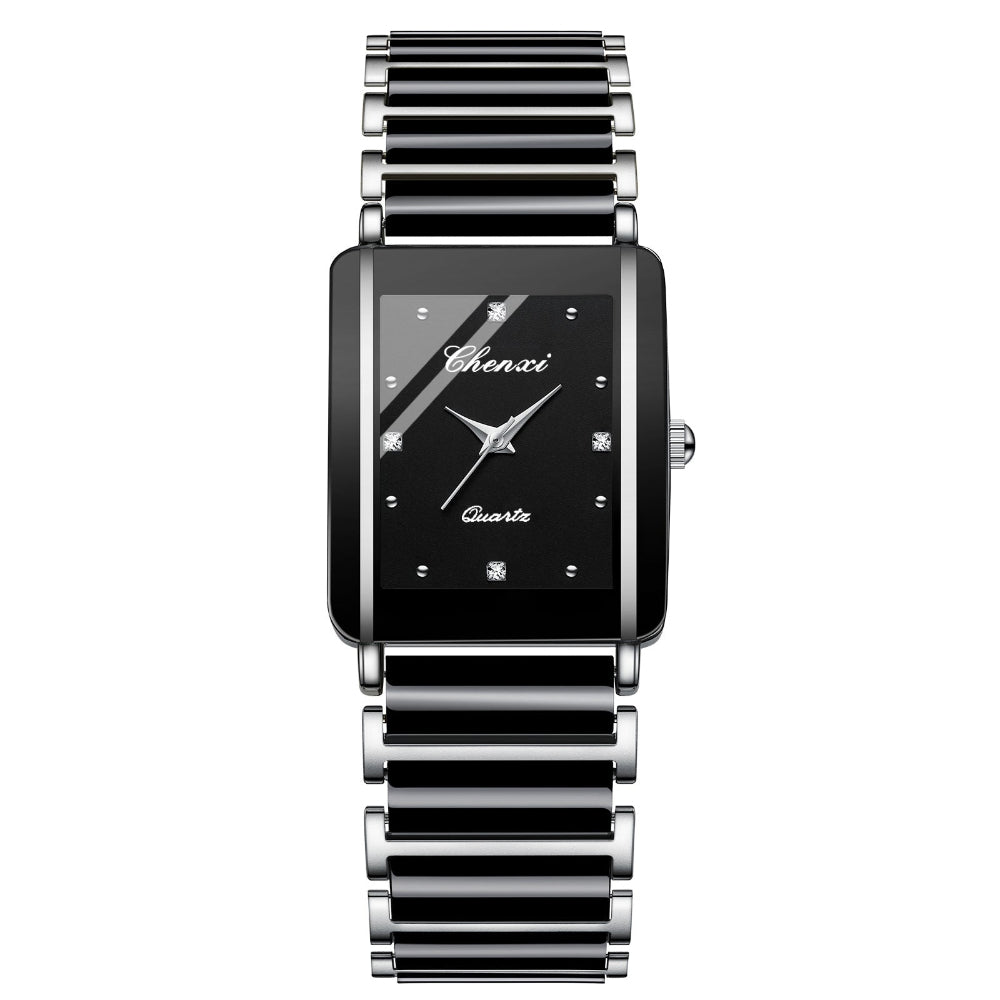 Square Couple Watch For Women And Men Ceramic Quartz