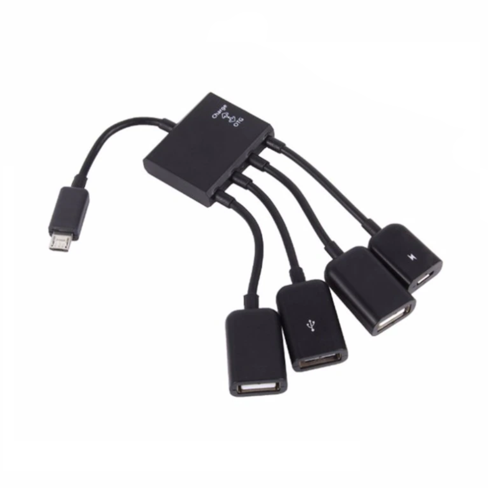 4 Port Micro Usb Power Charging Hub Cable For Smartphone Table Keyboard Mouse Card Reader Black