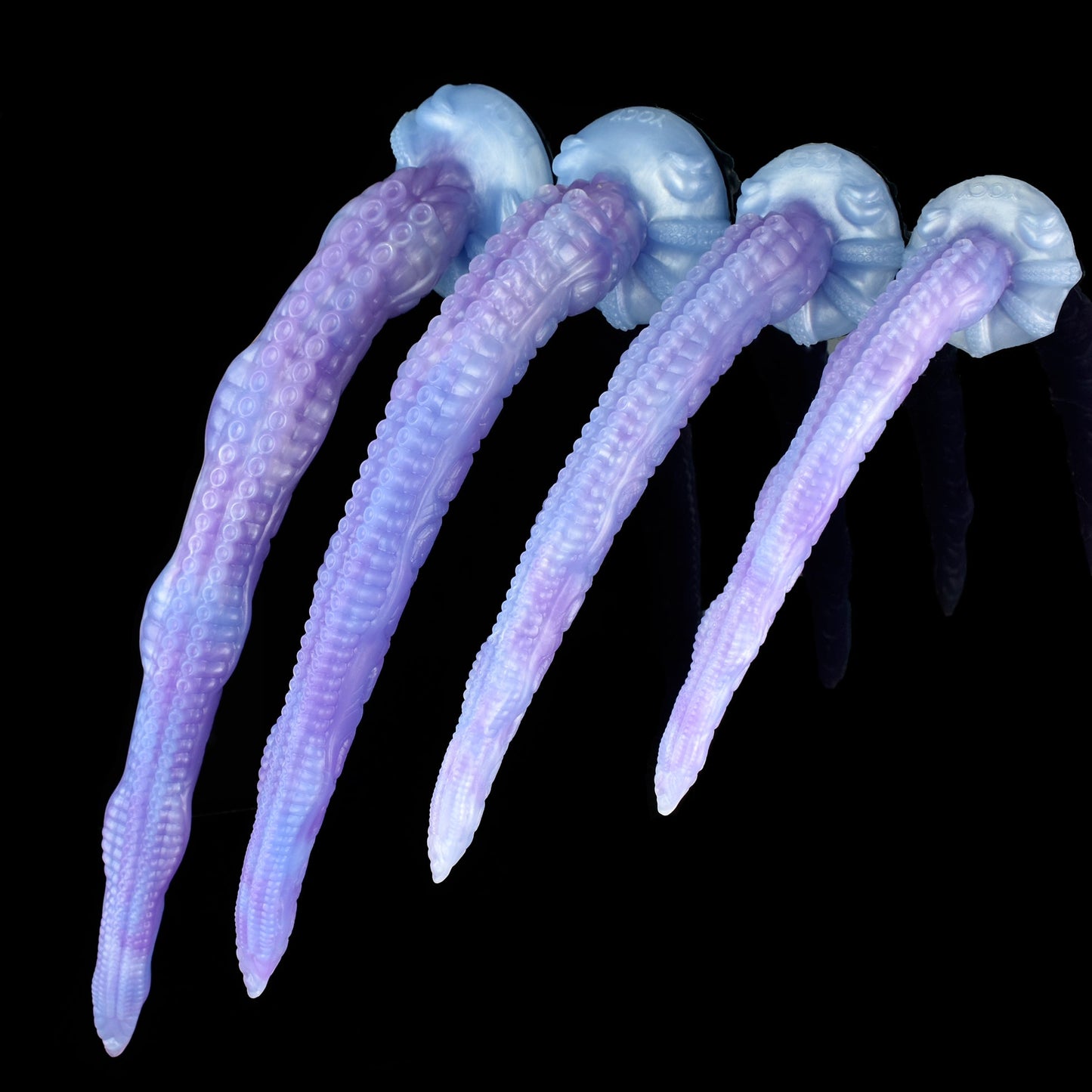 Pastel Purple Sea Jade Long Tentacle Silicone Dildo
