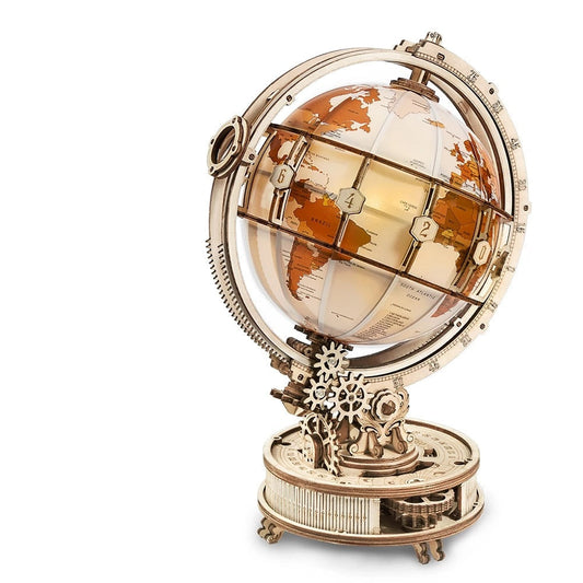 Okr Luminous Globe 3D Wooden Puzzle Model Building Kit For Children
