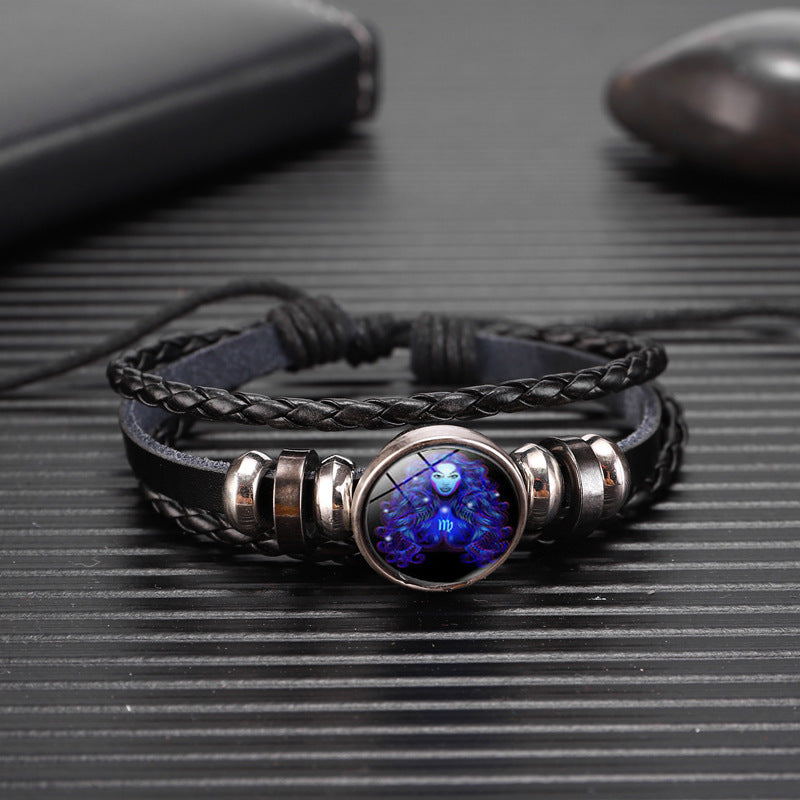 Veile Studios Zodiac Constellation Braided Design Bracelet For Men Women And Kids Fashion Jewellery