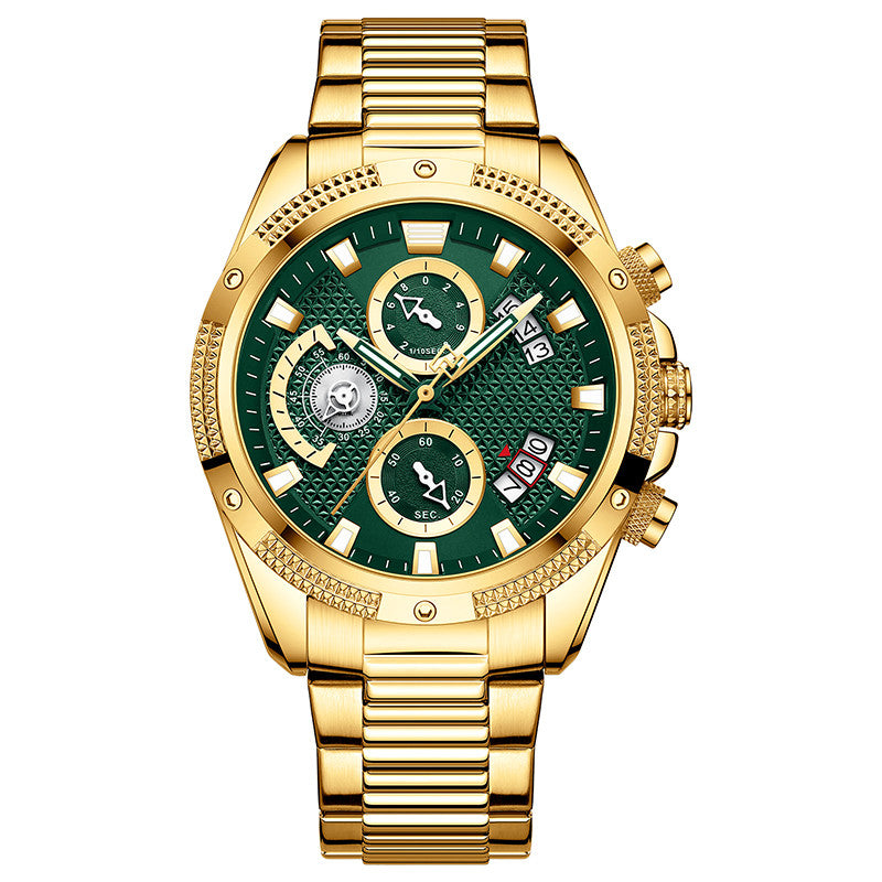 Veile Studios Mens Fashion Sports Waterproof Multifunctional Large Dial Quartz Watch Stylish