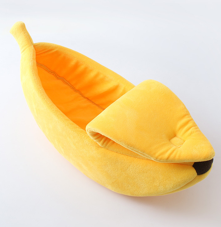 Cute Banana Shape Pet Bed Dog Cat Sleeping Nest