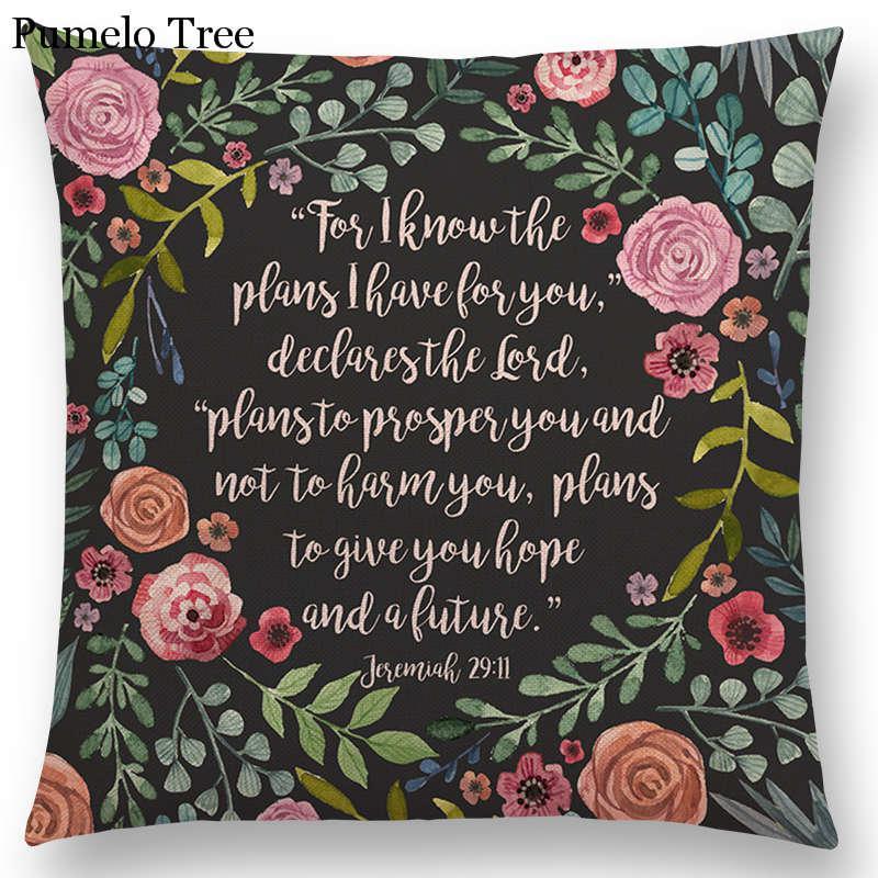 Floral Inspirational Sayings Cushion Covers