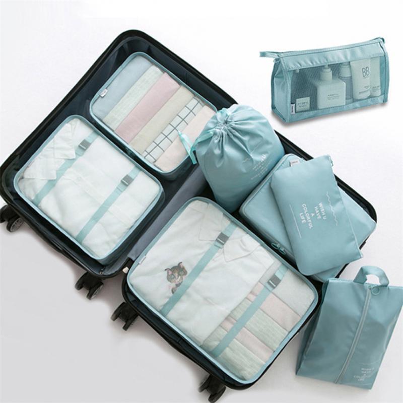 8-Piece Set Luggage Divider Bag Travel Storage Clothes Underwear Shoes Organizer Packing Cube