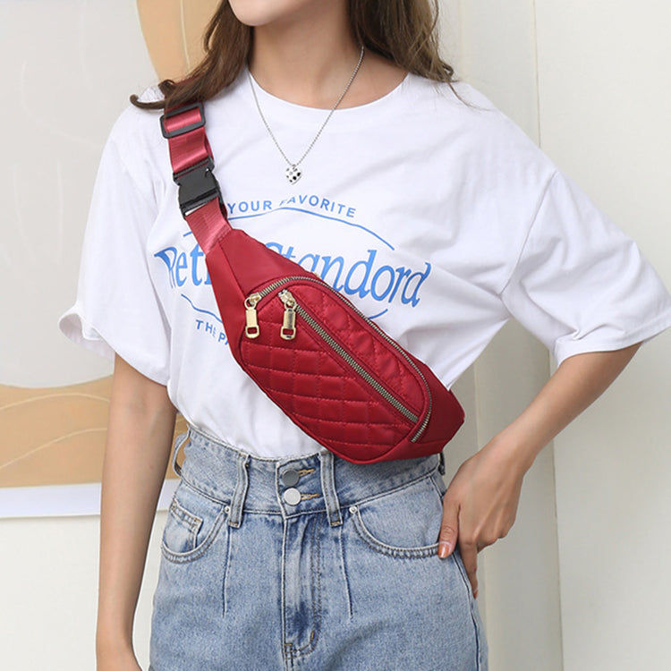 Rhombus Fanny Packs For Women Crossbody Waist Bags Sports Hiking Cycling Running