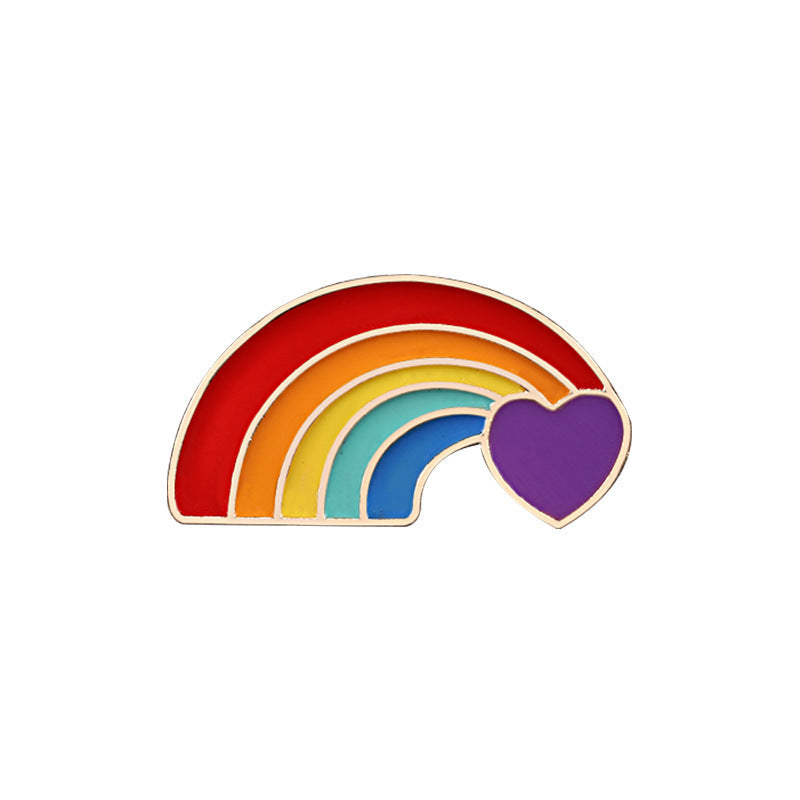 Six Colour Rainbow Corsage Metal Badge Brooch Pin Coat Accessories Jewelry Female