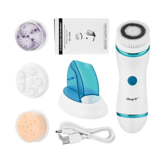 4In1 Deep Pores Ultrasonic Electric Facial Cleansing Exfoliator Face Massager
