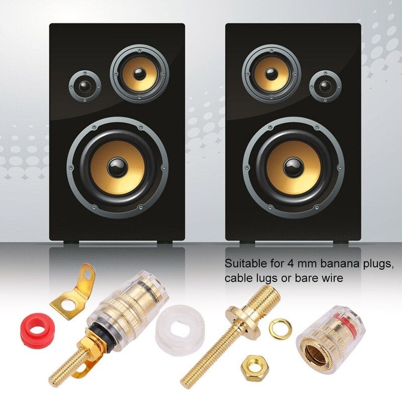 4Mm Banana Plug Gold Plated Terminal Long Binding Column Low Frequency Amplifier Connector 2