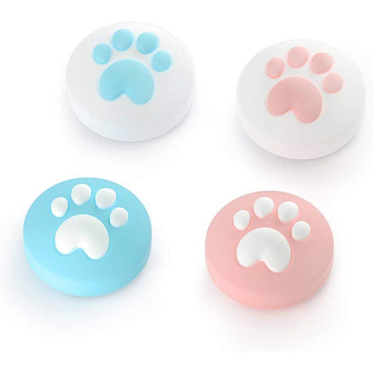 4Pack Switch Handle Button Cap Cat Paw Design Thumb Grip Nintendo Lite Joy Con Controller Soft Silicone Sleeve