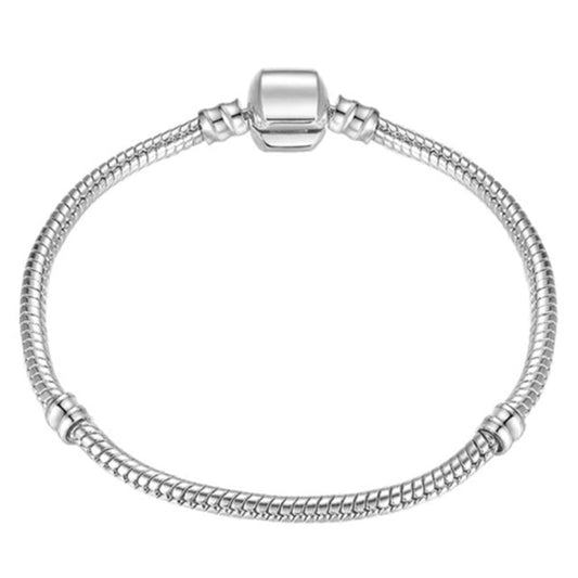 Veile Studios 4Pcs Silver Snake Chain Link Bracelet Fit Charm Wristband