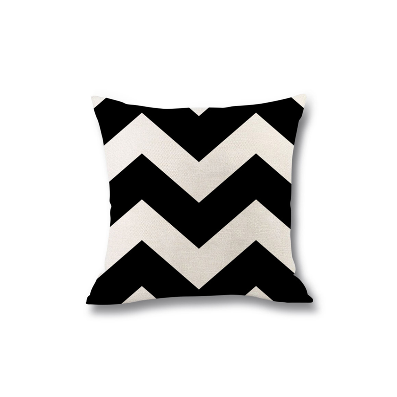 4Pcs Geometric Digital Printing Pillow Holder Flax Cushion Waist Cover