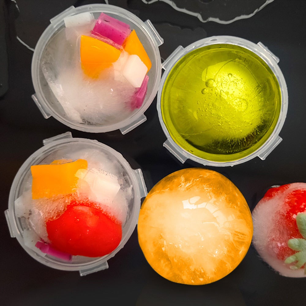 4 Pieces Ice Ball Makers Large Round Cube Moulds For Cold Drinks