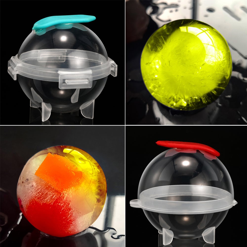 4 Pieces Ice Ball Makers Large Round Cube Moulds For Cold Drinks