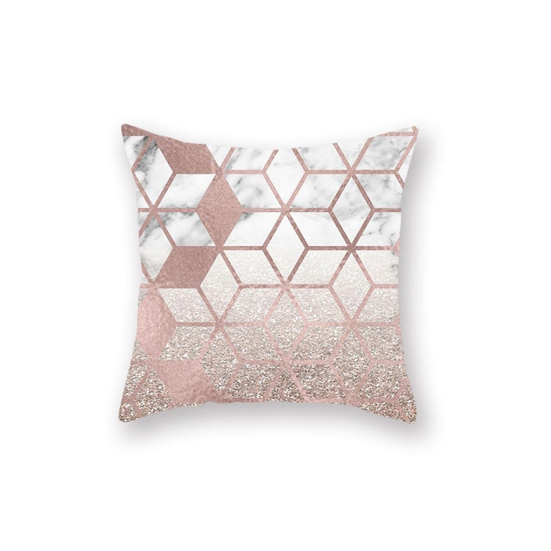 4Pcs Rose Golden Powder Pillow Peach Skin Velvet Sleeve 1