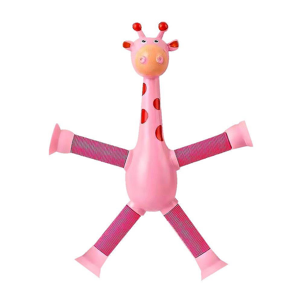 4 Pieces Telescopic Stretchy Giraffe Suction Toy Tube Shape Changing