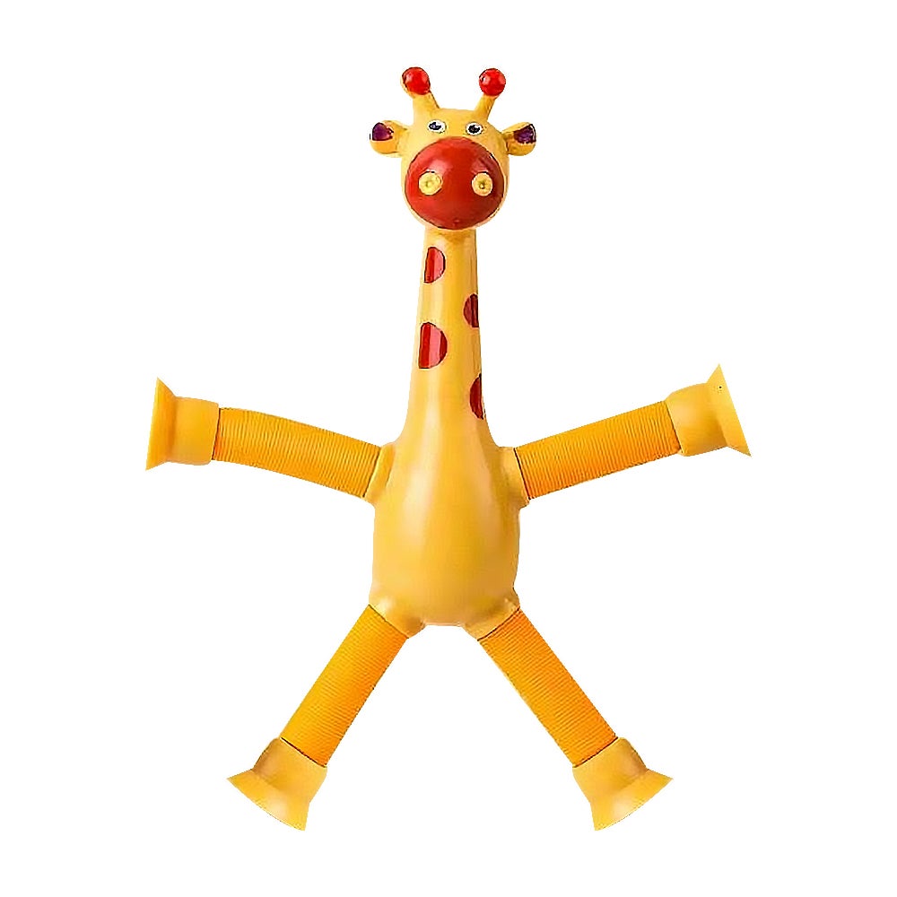 4 Pieces Telescopic Stretchy Giraffe Suction Toy Tube Shape Changing