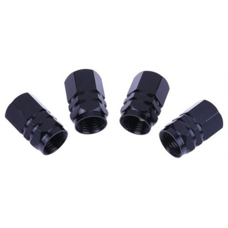 4Pcs Universal Aluminum Car Air Valve Caps Bicycle Tire Cover Wheel Black