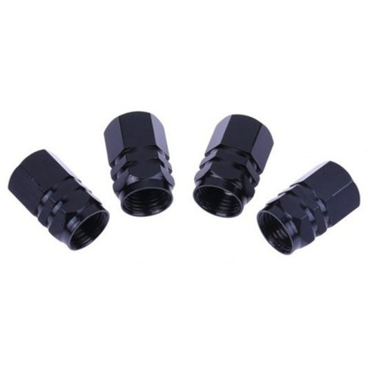 4Pcs Universal Aluminum Car Air Valve Caps Bicycle Tire Cover Wheel Black