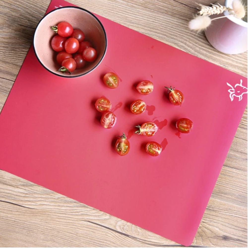 4Pcs Extra Thick Flexible Non-Slip Cutting Board Mats With Food Icon Waffle Back