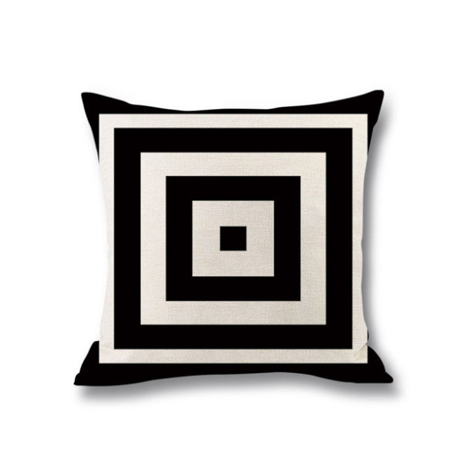 4Pcs Geometric Digital Printing Pillow Holder Flax Cushion Waist Cover