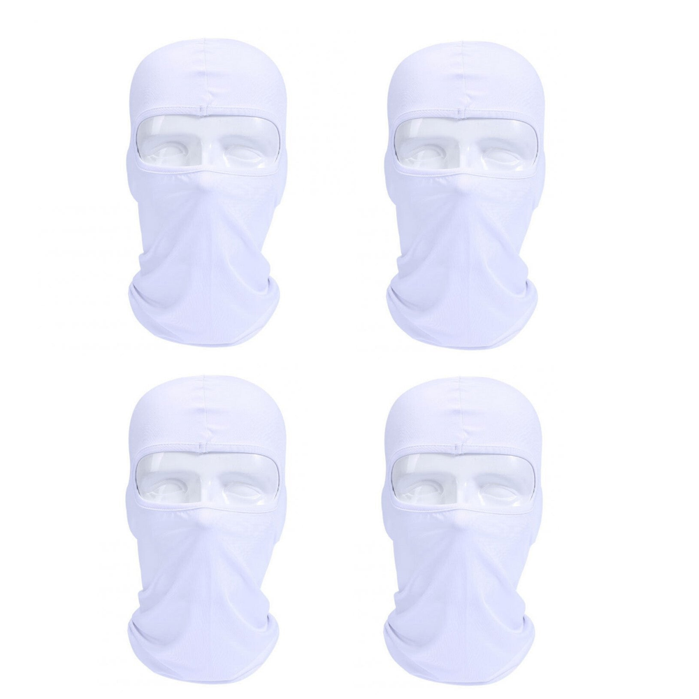 4Pcs Lycra Fabrics Ski Face Mask Motorcycle Cycling Bike Skateboard Balaclava White