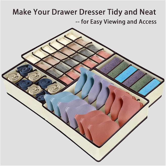 4Pcs Pack Underwear Sock Bra Storage Organiser