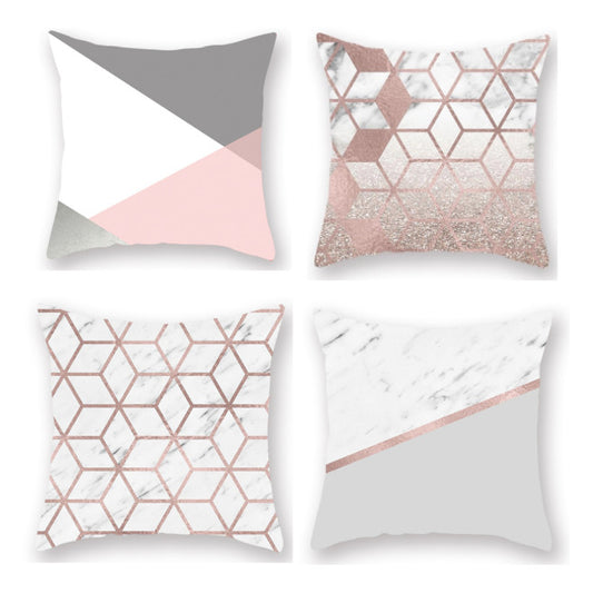 4Pcs Rose Golden Powder Pillow Peach Skin Velvet Sleeve 1