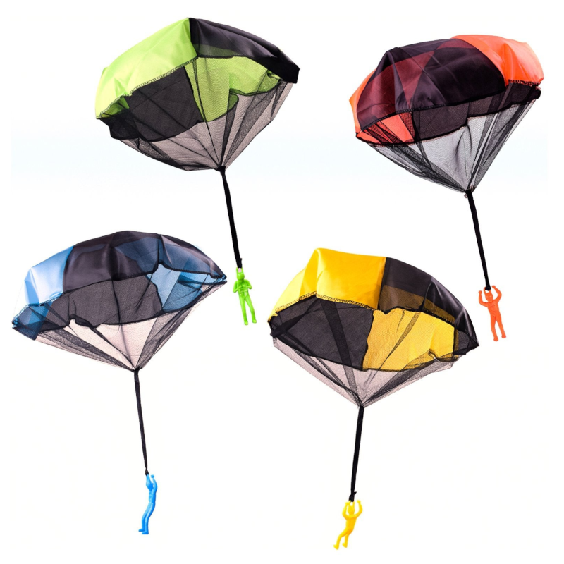 4 Pcs Tangle Free Toy Parachute Simply Toss It High Watch Fly