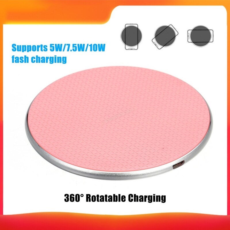10W Qi Wireless Charger Aluminium Alloy Fast Charging Pad