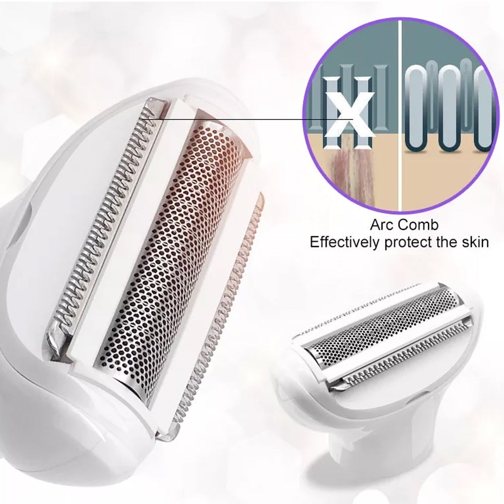 5 In 1 Electric Hair Removal Epilator Wet&Dry Lady Shaver Nose Trimmer Eyebrow Shaper Leg Armpit Bikini Women Razor
