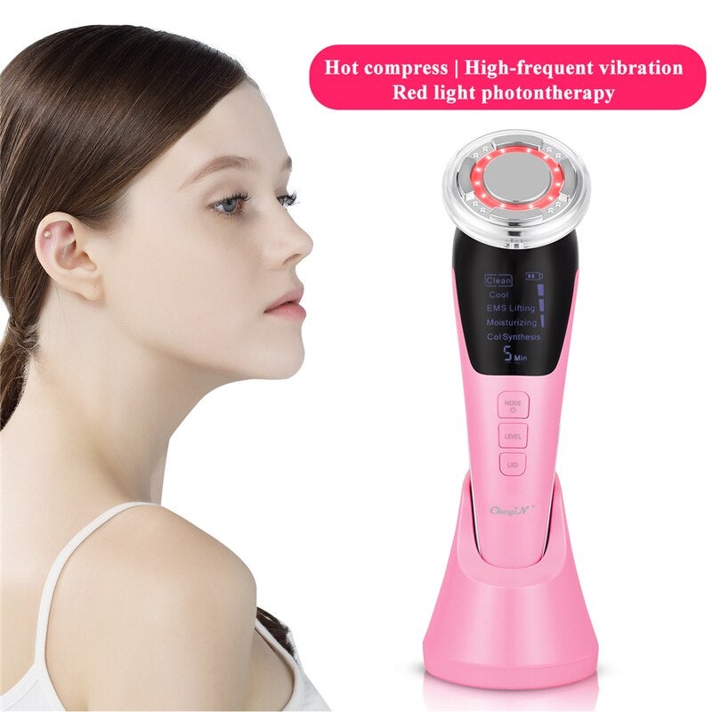5 In 1 Ems Face Mesotherapy Electroporation Led Photon Lifting Beauty Skin Facial Care Neck Massager