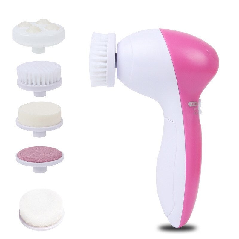 5 In 1 Face Cleansing Brush Facial Electric Wash Machine Deep Cleaning Pore Skin Care Massage