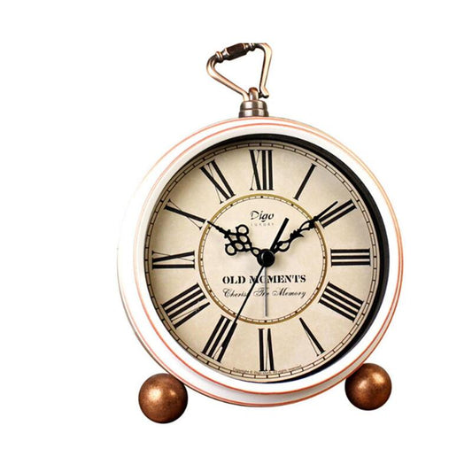 5 Inch Retro Creative Alarm Clock Wall Decoration White Roman Digital Desk