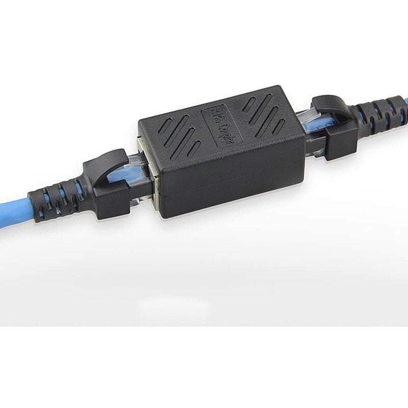 Network Cards Adapters 5 Pack Rj45 Coupler Ethernet Cable Extender Linear For Cat7 Cat6 Cat5e Female To Black