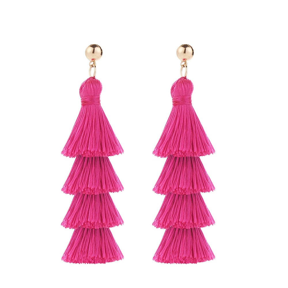Veile Studios 5Pairs Of Barbie Inspired Earrings Dangling Drop Statement Accessories Women Pink
