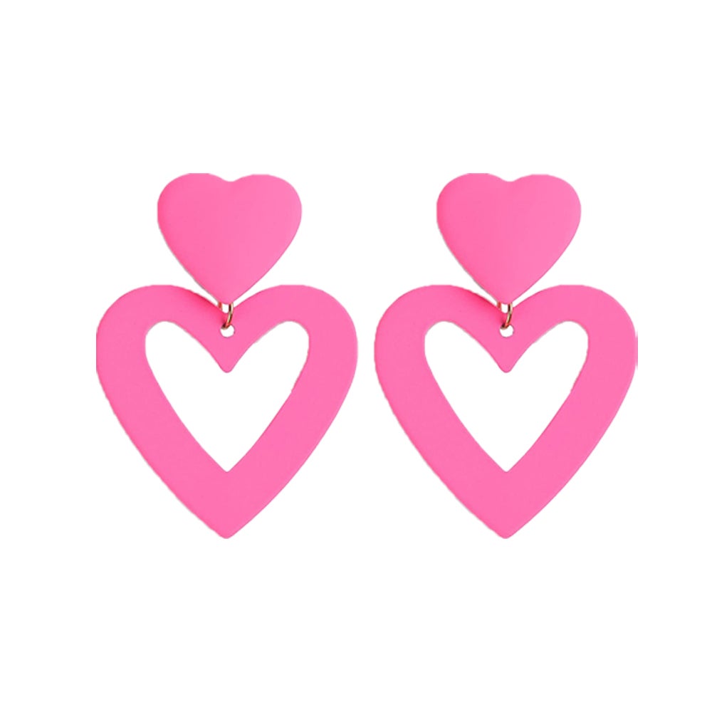 Veile Studios 5Pairs Of Barbie Inspired Earrings Dangling Drop Statement Accessories Women Pink